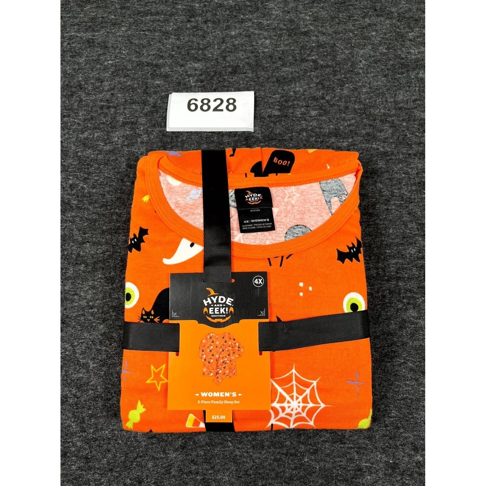 Hyde‎ and Eek! 2 Piece Sleep Set Pajamas Womens 4X Orange Halloween Print